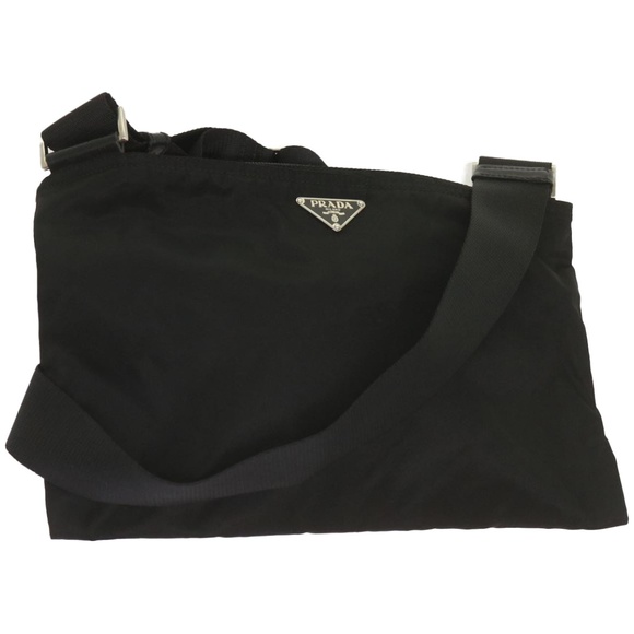 PRADA Shoulder Bag Nylon Black Auth am5780 - Picture 1 of 16